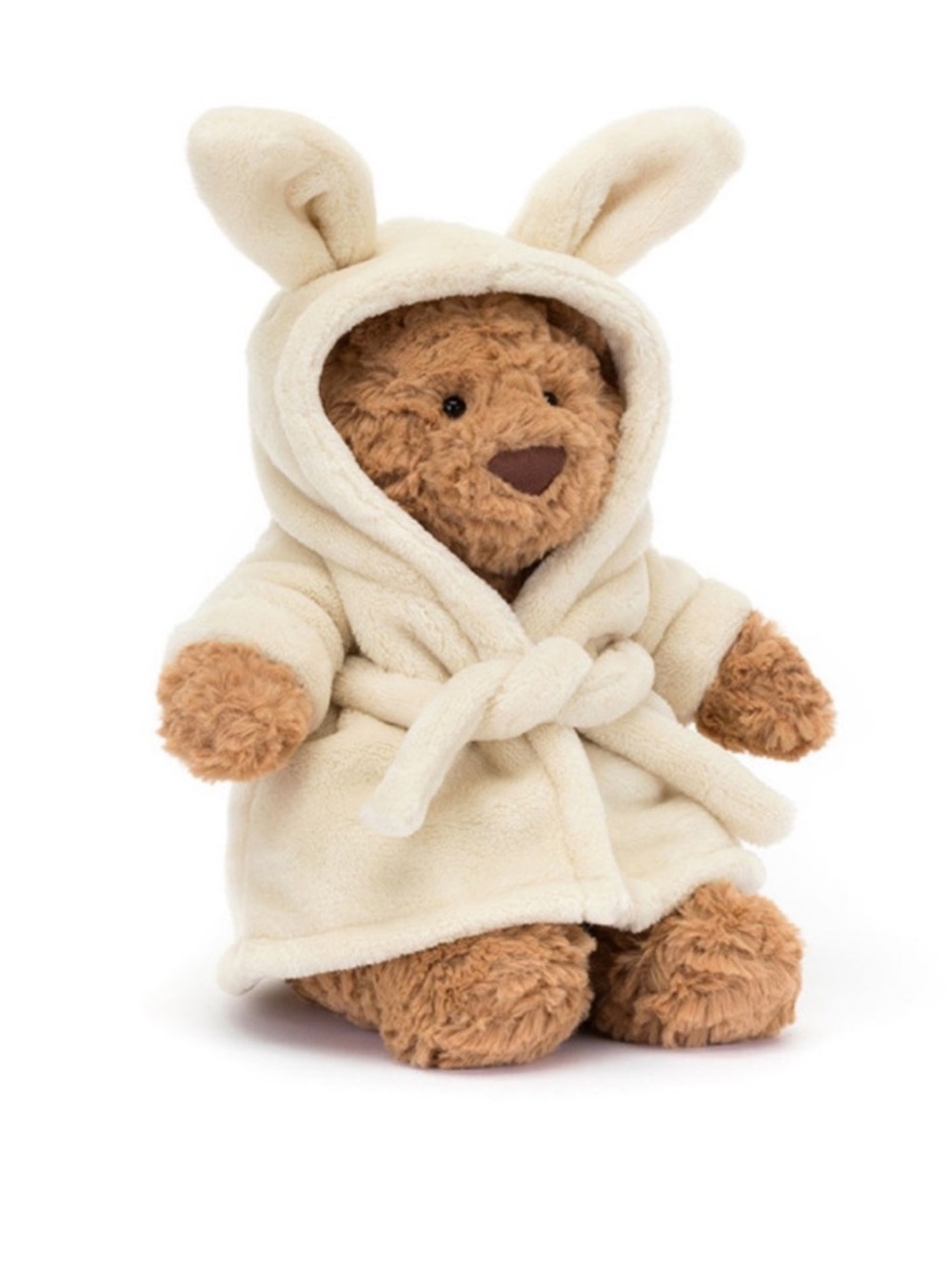 Jellycat Bathrobe Bartholomew Bear in Hooded Robe Luxe Plush Rare Outfit Edition